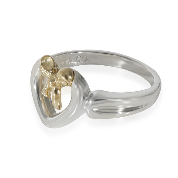 Tiffany & Co. Heart Ring With Bow in Sterling Silver & 18K Yellow Gold - Picture 3 of 3